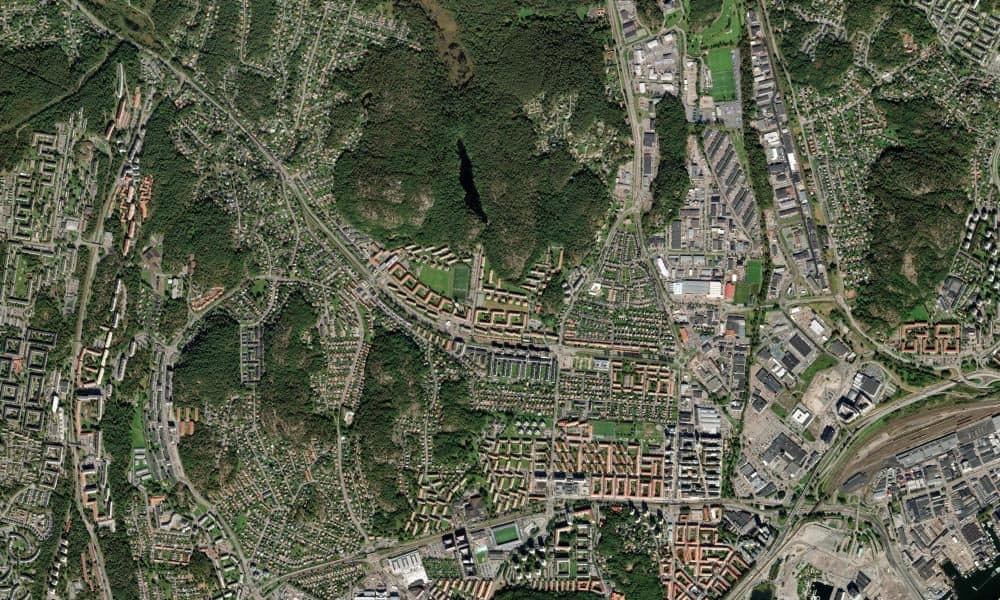 Flygfoto över Hisingen