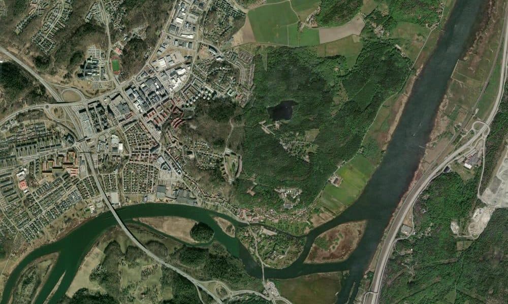 Flygfoto över Kungälv
